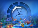Free Animals Screensavers - Aquatic Clock Screensaver