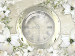 Free Spring Screensavers - Silver Clock Screensaver