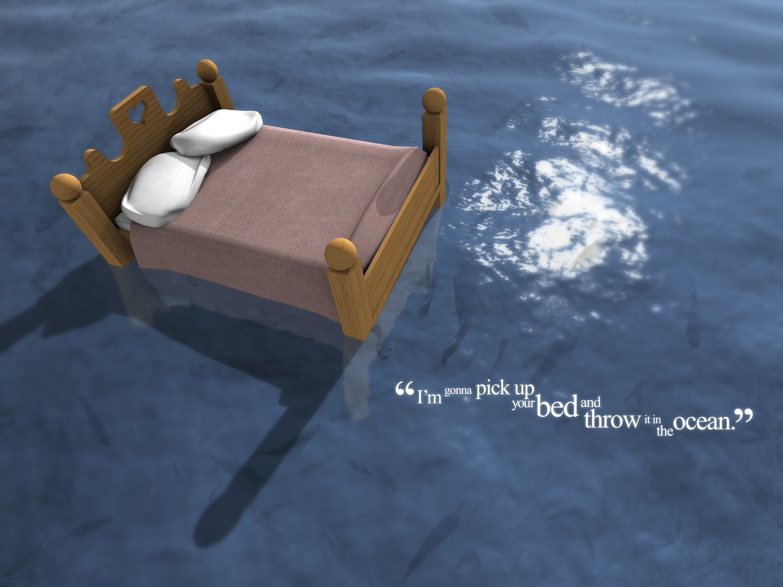 Bed in ocean Wallpaper - SaversPlanet.com